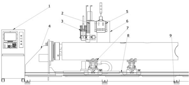 Drawings of XG Model 6 Axis 3D Pipe Cnc Profiling Shape Cutting Machine